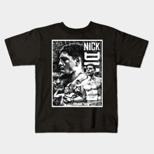 Nick Diaz Black and White Drawing Kids T-Shirt